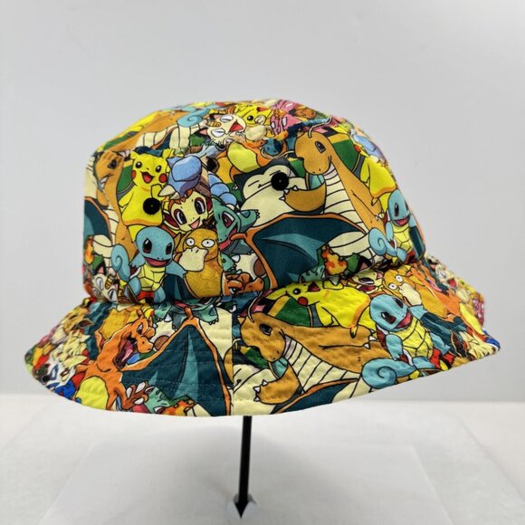 Pokemon Bucket Hat Multi-Character All-Over Print 2015 Gamer One Size Fits Most - Picture 2 of 7